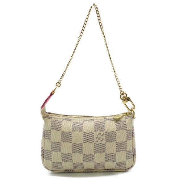 Louis Vuitton Pochette Pouch White Accessories Damier Mini Azur - Picture 1 of 10